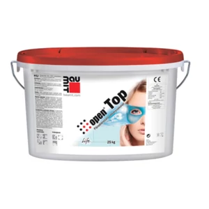 Baumit OpenTop légáteresztő vakolat vályogházakhoz, vizes falakhoz - FEHÉR szín - Kapart 1,5mm - 25kg/vödör