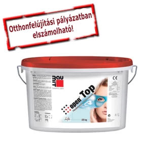 Baumit OpenTop FEHÉR légáteresztő Kapart 1,5mm vakolat vályogházakhoz, vizes falakhoz - 25kg/vödör