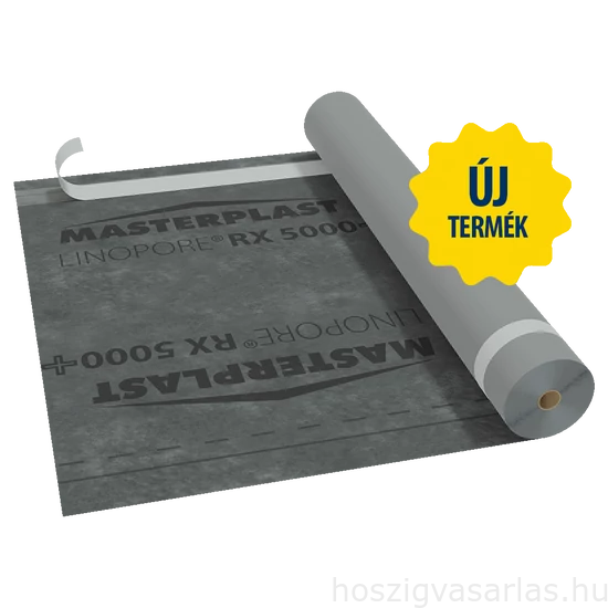 Masterplast LINOPORE® RX 5000+ 130g/m2 páraáteresztő fólia ragasztószalaggal 75m2/tekercs
