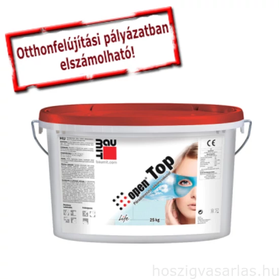 Baumit OpenTop 1.színcsoport légáteresztő Kapart 1,5mm vakolat vályogházakhoz, vizes falakhoz - 25kg/vödör